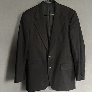 Lubiam Studio Mens Brown Pin Jacket 40L 100 Virgin Marino Wool Italy
